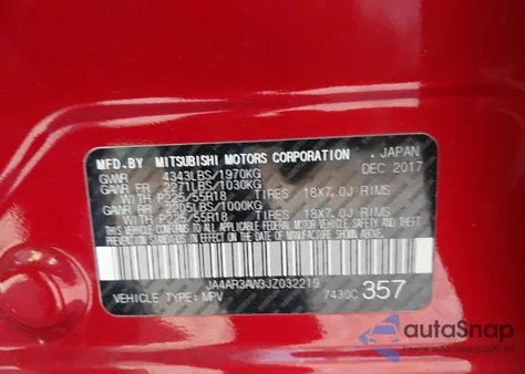 2018 Mitsubishi Outlander Sport 2.4 Se from USA, damaged, VIN JA4AR3AW3JZ032219